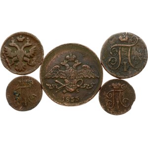 Russia Denga - 5 Kopecks 1737 - 1833 Lot of 5 coins