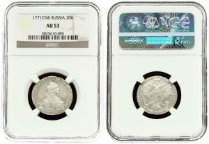 Russia 20 Kopecks 1771 СПБ-TI NGC AU 53