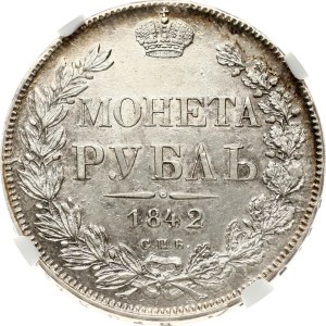 Russia Rouble 1842 СПБ-АЧ NGC MS 63 Budanitsky Collection