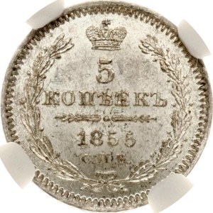 Russia 5 Kopecks 1855 СПБ-HI NGC MS 64