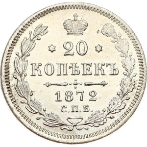Russia 20 Kopecks 1872 СПБ-НІ