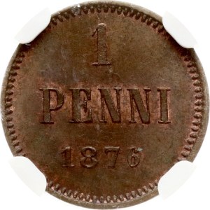 Russia For Finland 1 Penni 1876 NGC MS 64 BN
