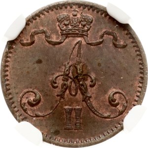 Russia For Finland 1 Penni 1876 NGC MS 64 BN