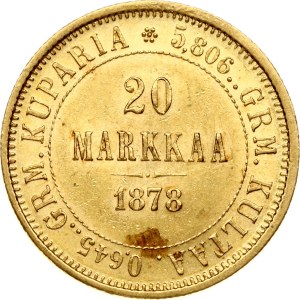 Russia For Finland 20 Markkaa 1878 S (R)