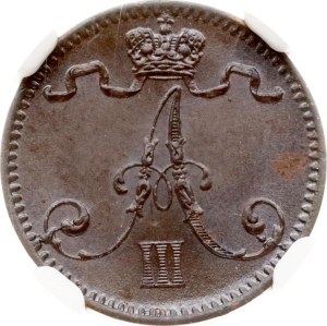 Russia For Finland 1 Penni 1891 NGC MS 63 BN