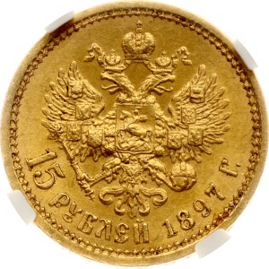 Russia 15 Roubles 1897 АГ NGC MS 61