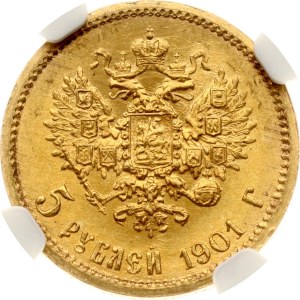 Russia 5 Roubles 1901 ФЗ NGC MS 66
