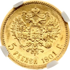 Russia 5 Roubles 1901 ФЗ NGC MS 62