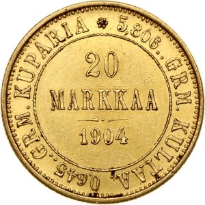 Russia For Finland 20 Markkaa 1904 L