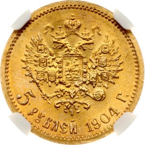 Russia 5 Roubles 1904 АР NGC MS 66