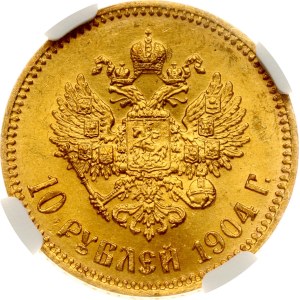 Russia 10 Roubles 1904 АР NGC MS 63