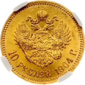 Russia 10 Roubles 1904 АР NGC MS 63