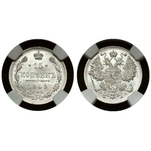 Russia 15 Kopecks 1909 СПБ-ЭБ NGC MS 66