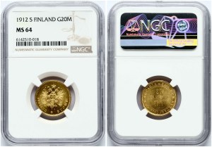 Russia For Finland 20 Markkaa 1912 S NGC MS 64