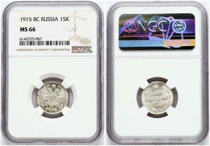 Russia 15 Kopecks 1915 ВС NGC MS 66