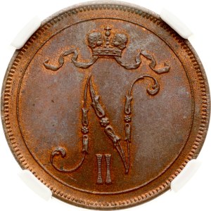 Russia For Finland 10 Pennia 1915 NGC MS 64 BN