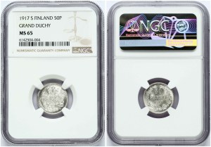 Russia For Finland 50 Pennia 1917 S NGC MS 65