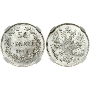 Russia For Finland 50 Pennia 1917 S NGC MS 65