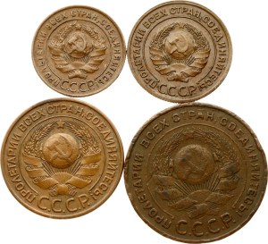 Russia USSR 1 - 5 Kopecks 1924 Lot of 4 coins