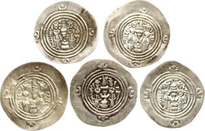 Sasanian Empire Drachm ND (590-628) Lot of 5 coins