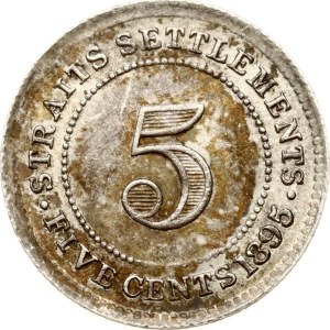 Straits Settlements 5 Cents 1895