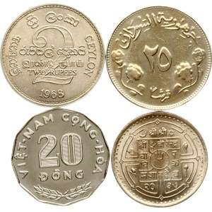 Sudan 25 Qirsh 1388 (1968) FAO with Coins of Different Countries Lot of 4 coins
