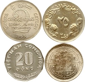 Sudan 25 Qirsh 1388 (1968) FAO with Coins of Different Countries Lot of 4 coins