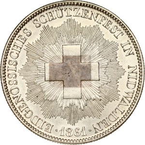 Switzerland 5 Francs 1861 Nidwalden Shooting Festival