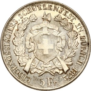 Switzerland 5 Francs 1872 Zurich Shooting Festival