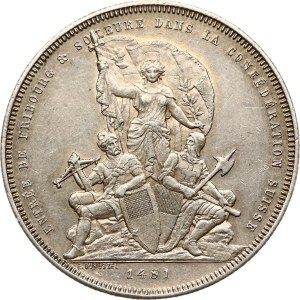 Switzerland 5 Francs 1881 Fribourg Shooting Festival