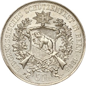 Switzerland 5 Francs 1885 Bern Shooting Festival