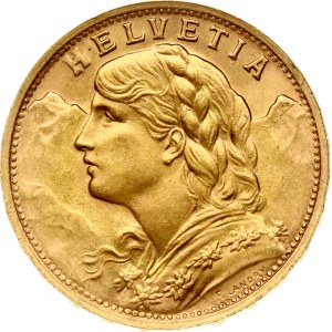 Switzerland 20 Francs 1947 B Vreneli