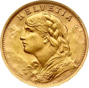 Switzerland 20 Francs 1947 B Vreneli