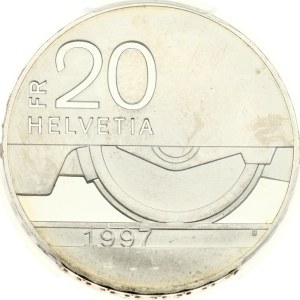 Switzerland 5 Francs 1997 B Railway PCGS PR 65 DCAM