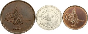 Turkey 5 - 40 Para 1864-1916 Lot of 3 coins