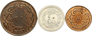 Turkey 5 - 40 Para 1864-1916 Lot of 3 coins