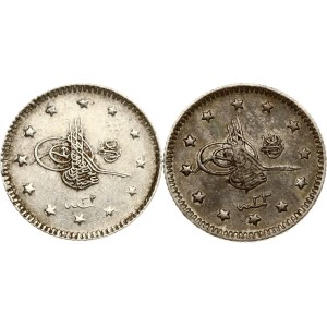 Turkey Kurus 1293 (1906) & 1293 (1907) Lot of 2 coins