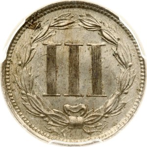 USA 3 Cents 1866 PCGS MS 63