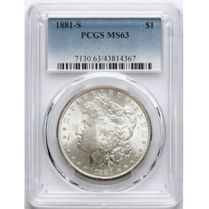 USA Morgan Dollar 1881 S PCGS MS 63