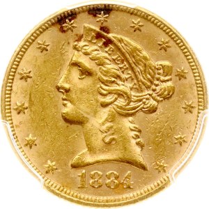 USA 5 Dollars 1884 PCGS AU 58