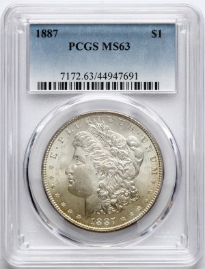 USA Morgan Dollar 1887 PCGS MS 63