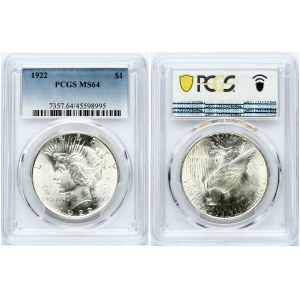 USA Peace Dollar 1922 PCGS MS 64