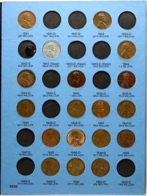 USA 1 Cent 1941-1974 Set Lot of 71 pcs