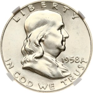 USA 1/2 Dollar 1958 Franklin Half Dollar NGC MS 63