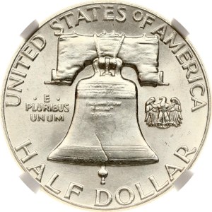 USA 1/2 Dollar 1958 Franklin Half Dollar NGC MS 63