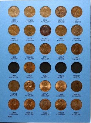 USA 1 Cent 1975-2004 Set Lot of 55 pcs