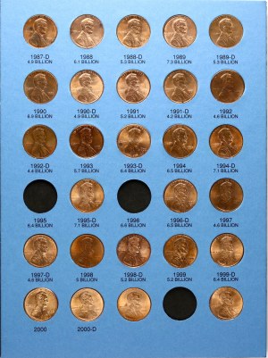 USA 1 Cent 1975-2004 Set Lot of 55 pcs