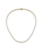 25.1 GRAMS LAB GROWN DIAMOND TENNIS-TYPE GOLD NECKLACE - 212 CLASSIC