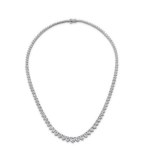 20 GRAMS GRADUATING LAB GROWN DIAMOND TENNIS-TYPE GOLD NECKLACE - 202/W