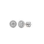 2.45 CT NATURAL DIAMOND GOLD EARRINGS - 806 HALO ROUND NAT 14K